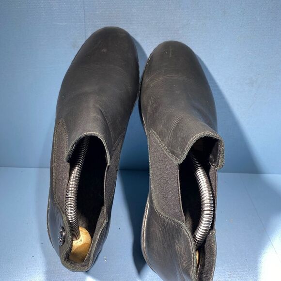 Remonte Rieker Wedge Ankle Boot Black Leather Round Toe Fleece Lined Women’s 8 - Picture 6 of 7